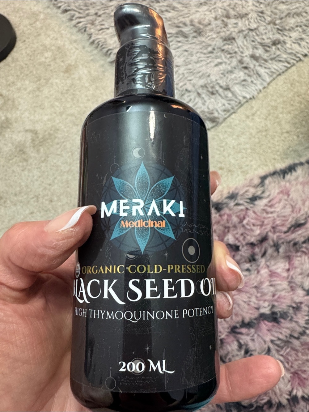 New Meraki Medicinal Organic Black Seed Oil 200ML Glass Jar